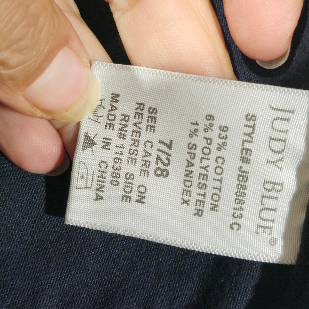 Judy Blue Navy Blue Faded Black Garment Dyed Utility Pant Women 7/28 Tapered Leg - Picture 4 of 12